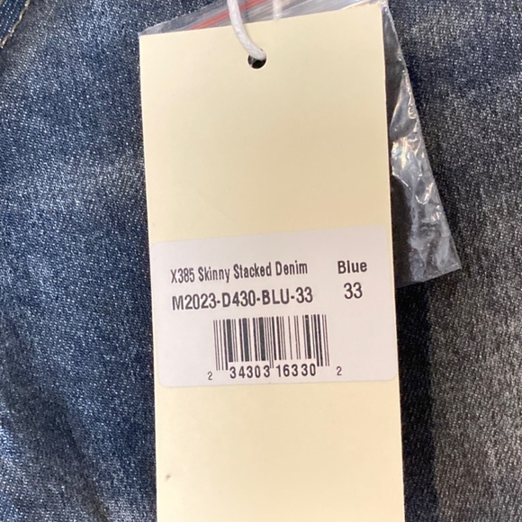 Mens Jeans 33"x36" skinny stacked denim in dark blue - Picture 3 of 8